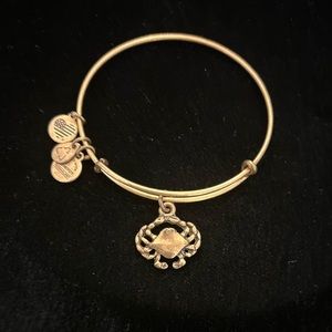 Alex and Ani Crab charm bracelet in gold tone